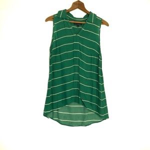 Cynthia Rowley Green Striped Tank Top Sz Med